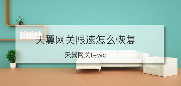 天翼网关限速怎么恢复 天翼网关tewa